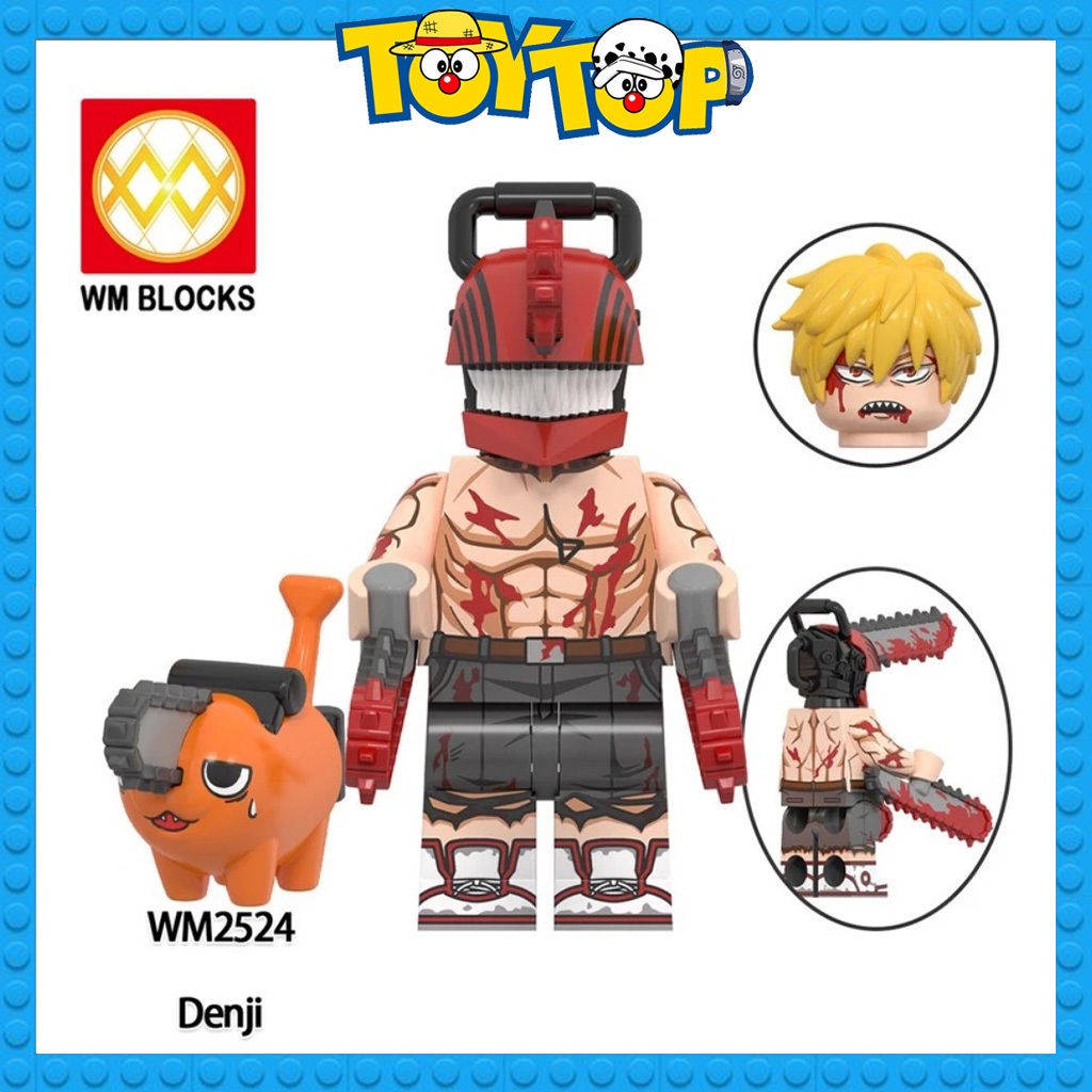 Đồ chơi lắp ráp mini nhân vật quỷ máy cưa Chainsaw Man Denji Pochita xếp hình WM2565 WM6159