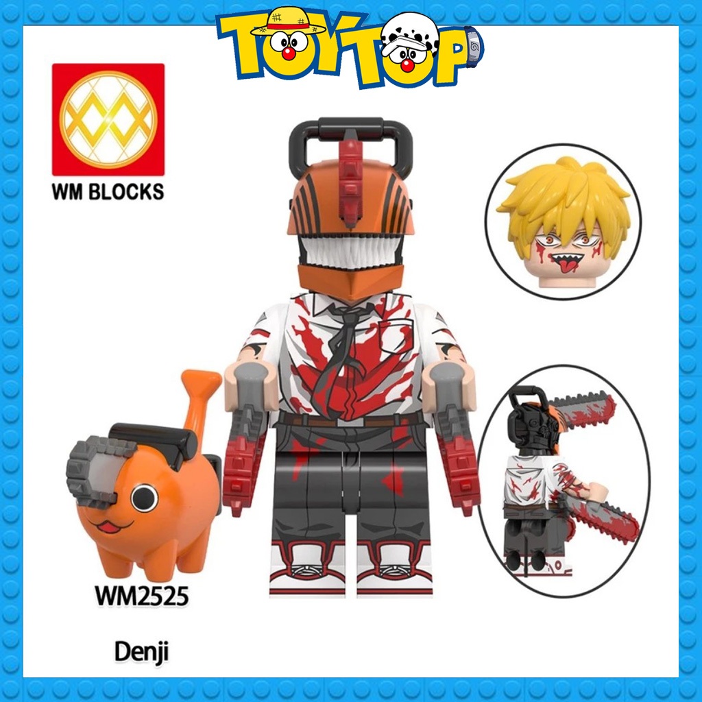 Đồ chơi lắp ráp mini nhân vật quỷ máy cưa Chainsaw Man Denji Pochita xếp hình WM2565 WM6159