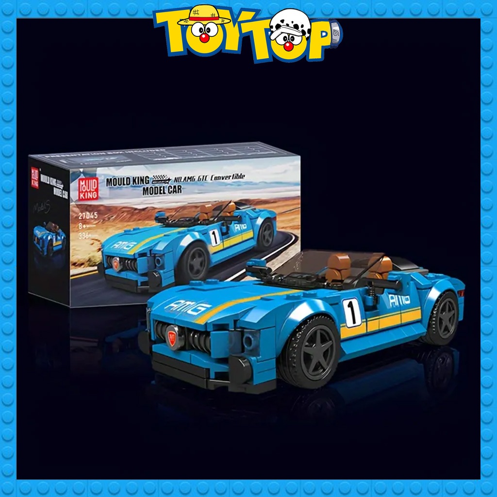 Đồ chơi lắp ráp mô hình siêu xe ô tô AMG GTC kèm hộp trưng xếp hình Mould King 27045 với 336 mảnh