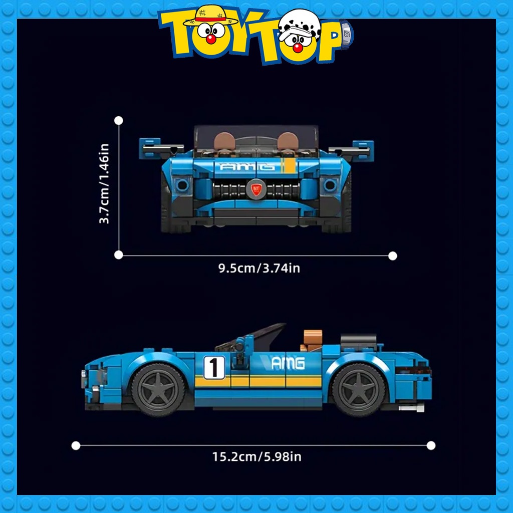 Đồ chơi lắp ráp mô hình siêu xe ô tô AMG GTC kèm hộp trưng xếp hình Mould King 27045 với 336 mảnh