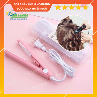 Máy duỗi tóc mini chính hãng-Máy uốn tóc làm tạo kiểu ép-là thẳng uốn cụp xoăn lọn đa năng