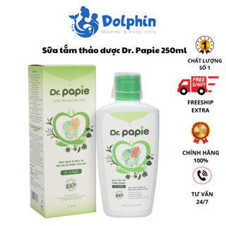 Sữa tắm thảo dược Dr papie làm sạch và bảo vệ da bé bằng khoáng chất và kháng sinh tự nhiên lọ 250ml