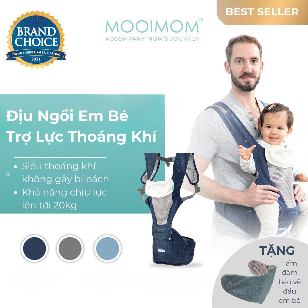 Địu Ngồi Cho Bé Siêu Thoáng Khí MOOIMOM Breathable Hipseat Carrier H90501