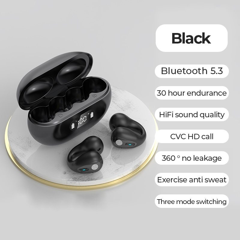 Tai nghe Bluetooth không dây dẫn truyền xương, Tai nghe kẹp vành tai kèm micro chống nước chuẩn IPX6 - Q80