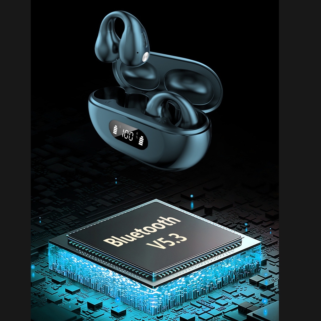 Tai nghe Bluetooth không dây dẫn truyền xương, Tai nghe kẹp vành tai kèm micro chống nước chuẩn IPX6 - Q80