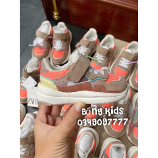Giày sneakers bé trai & bé gái da lộn cam/nâu za