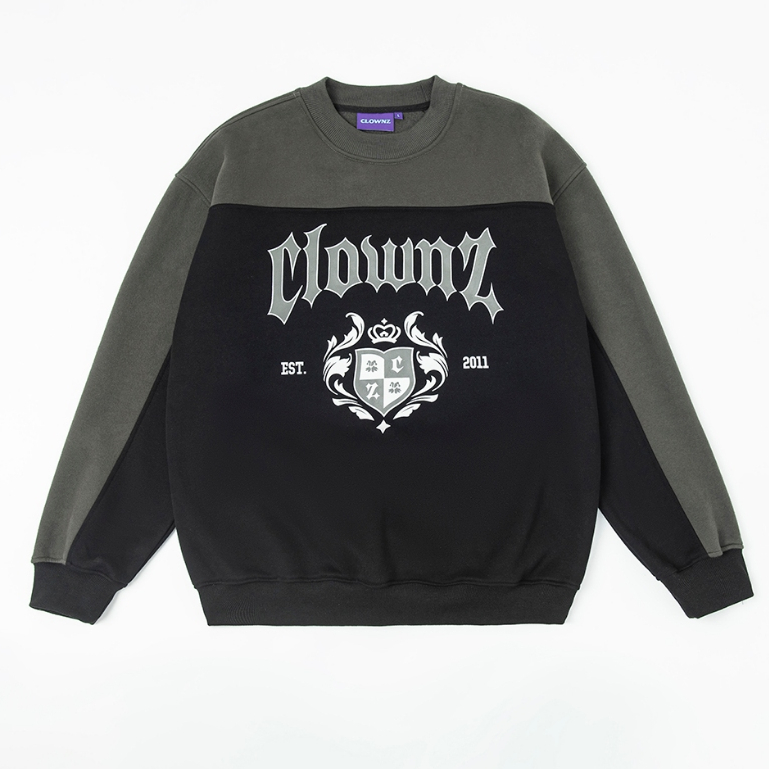 Áo sweatshirt local brand ClownZ Block Sweatshirt  basic dài tay nỉ bông cổ tròn form rộng unisex nam nữ
