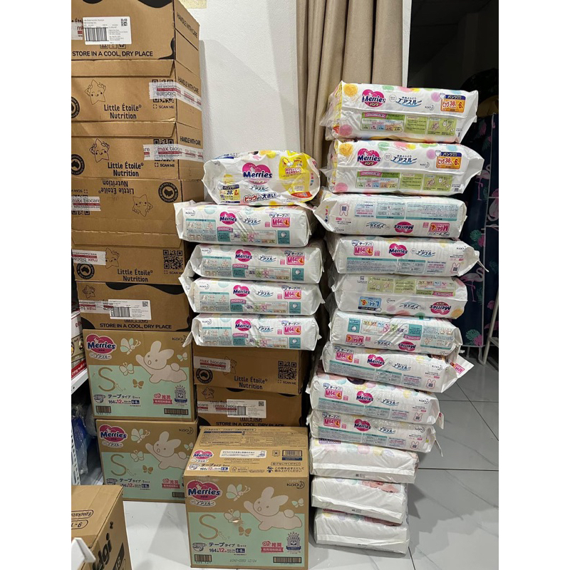 Bỉm merris nội địa cộng miếng sz S, M