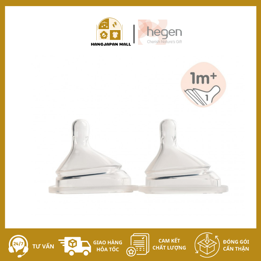Bộ 2 Núm ti Hegen từ size S từ 1 – 3 tháng cho bé