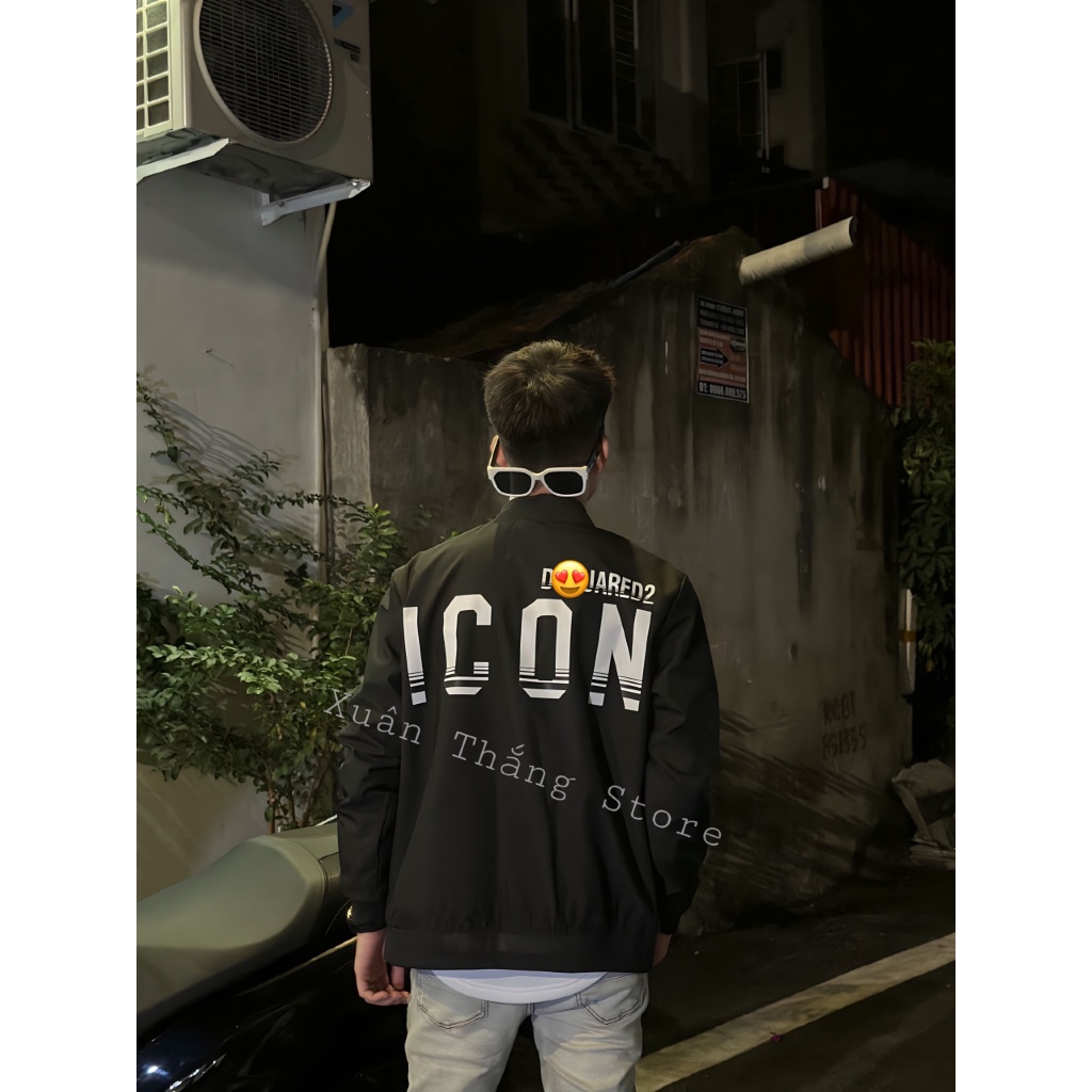 Áo Khoác Gió DSQ Siêu Cấp In Họa Tiết Chữ Gạch Sau Lưng Áo Khoác Gió Thu Đông Nam New 2023