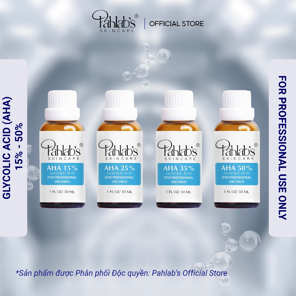 Peel da AHA (Glycolic Acid) 15% AHA 25% AHA 35% AHA 50% - Nguyên liệu thẩm mỹ/Spa Pahlab's Handmade