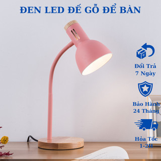 Đèn bàn học đế gỗ, đèn led để bàn làm việc đọc sách bảo vệ mắt, chống cận, trang trí decor phong cách Hàn Quốc