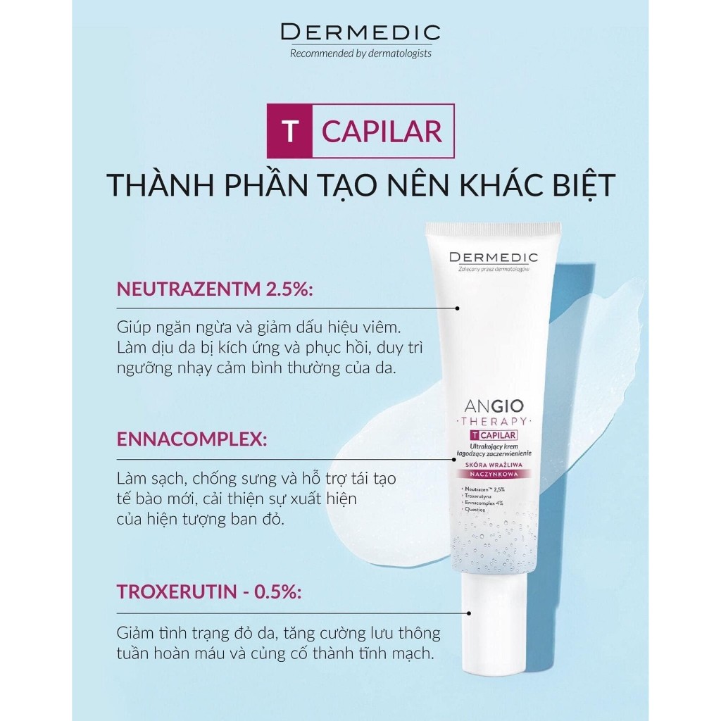 Kem Dưỡng Dành Cho Da Nhạy Cảm/Lộ Mao Mạch Dermedic Redness