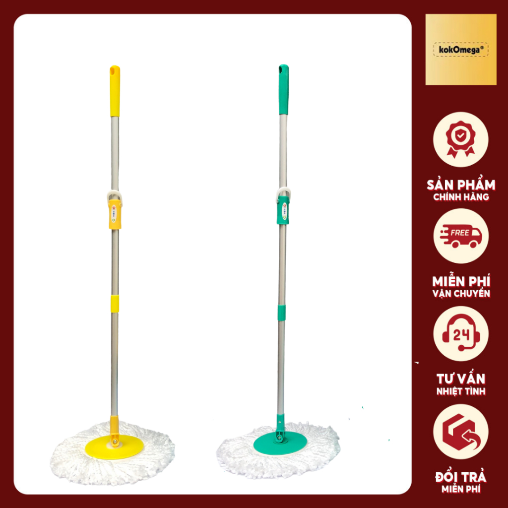 Thân Cây Lau Nhà 360 Độ SpinMop Đài Loan ( Không Bông)