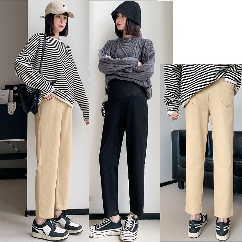 Young Mom | Quần bầu Q172 có 3 màu, vải Jean thun co giãn tốt,quần lưng thun có dây chun điều chỉnh hàng nhập Quảng Châu