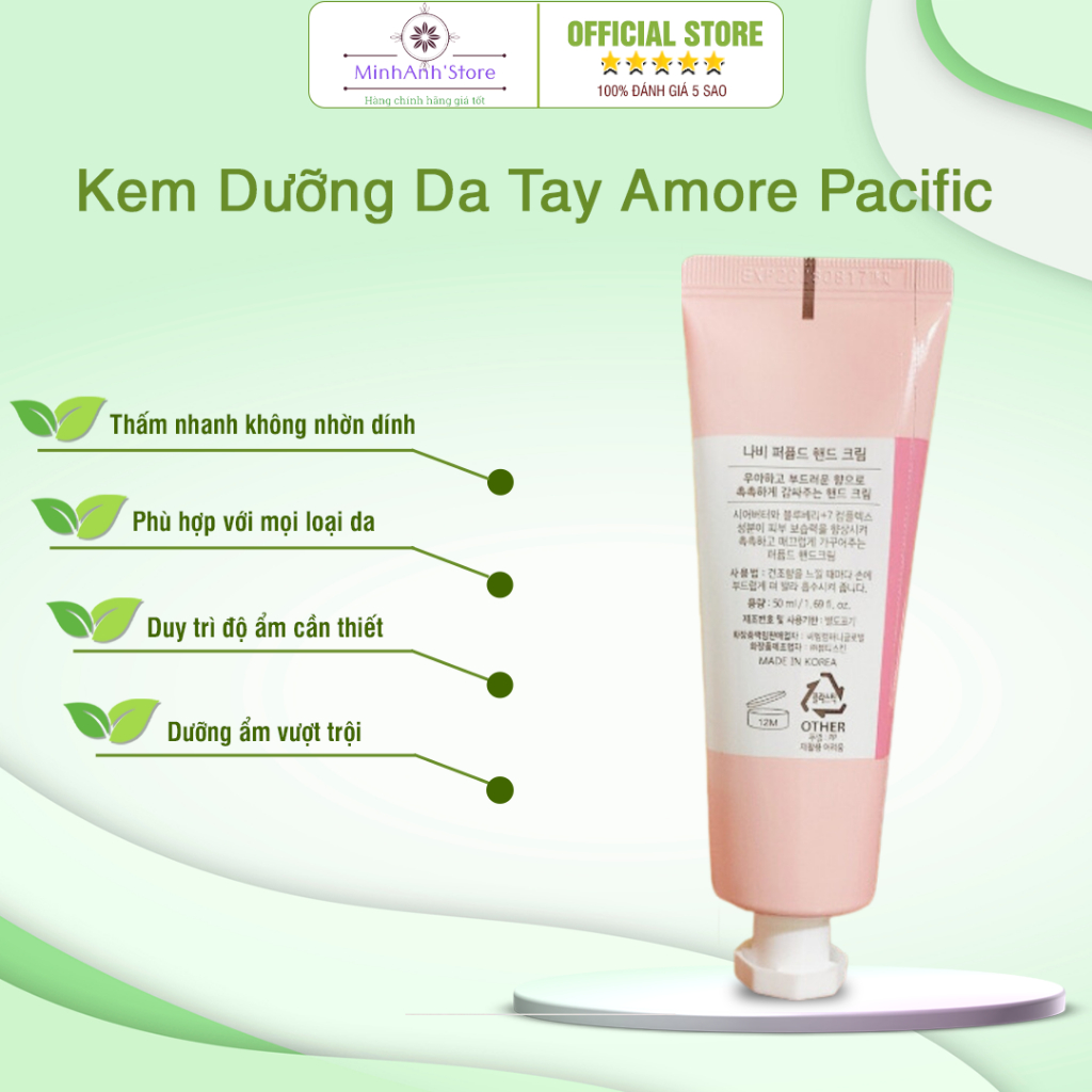 Kem Dưỡng Da Tay Amore Pacific - Kem Dưỡng Minh Anh Authstore Hương Nước Hoa Cải Thiện Nhăn Cho Làn Da Láng Mịn, Mềm Mại
