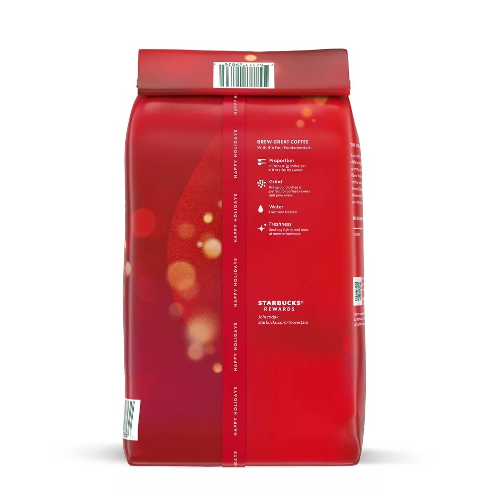 Cà phê rang xay sẵn - Starbucks Holiday Blend Medium Roast Ground Coffee 283gr