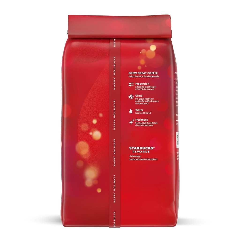 Cà phê rang xay sẵn - Starbucks Holiday Blend Medium Roast Ground Coffee 481gr