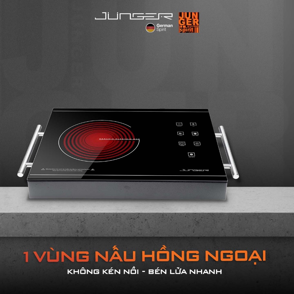 Bếp đơn hồng ngoại Junger ASC-86 2200W Không kén nồi Hàng Chính Hãng Bảo Hành 12 Tháng