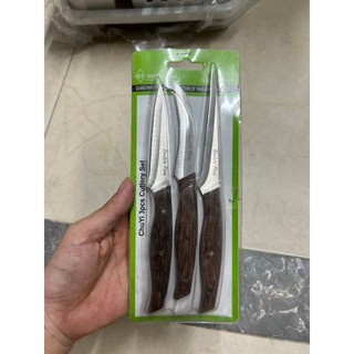 Bộ 3 dao tỉa củ quả cán gỗ