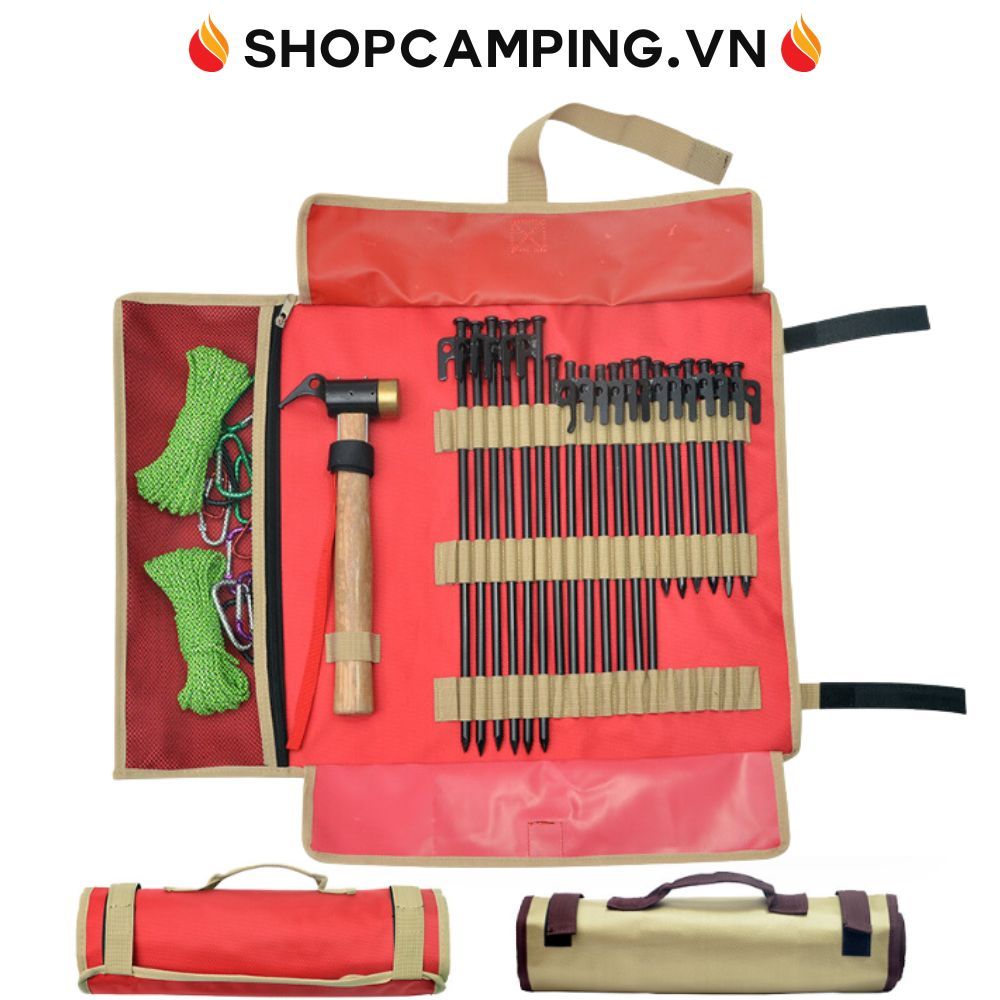 Túi đựng cọc lều cắm trại siêu bền, túi vải đựng dụng cụ dã ngoại - Camping VietNam