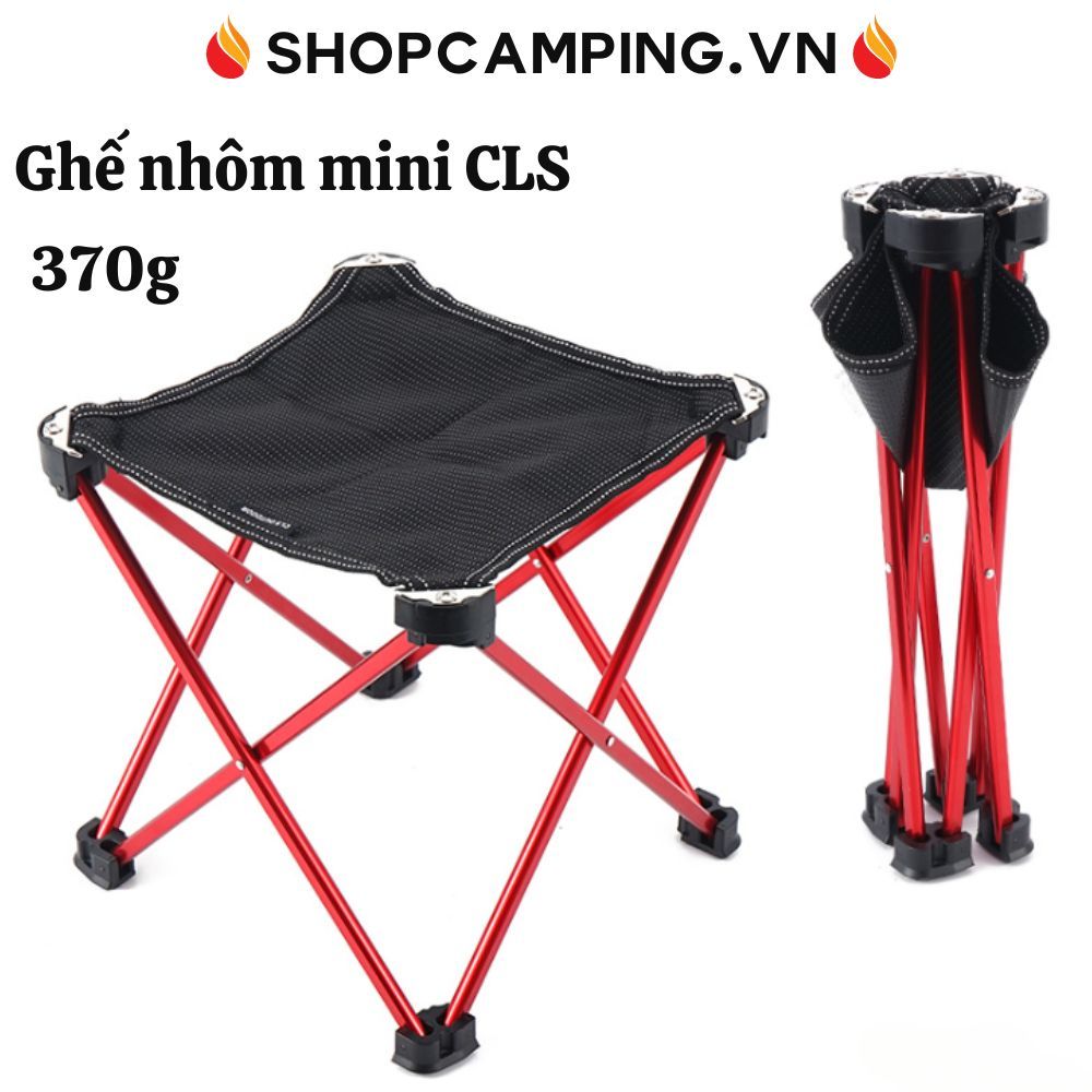 Ghế xếp nhôm mini CLS, ghế gấp gọn dã ngoại siêu nhẹ bỏ balo, phượt cắm trại - Camping Vietnam