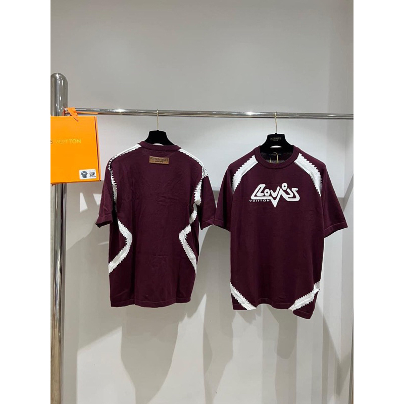 Áo phông len - Louis Vuitton - LV đỏ đô new SS2023