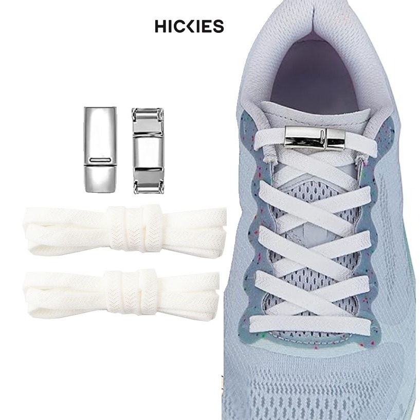 Dây giày thể thao 6mm thế hệ 2 HICKIES không cần buộc cho trẻ em và người lớn, có khóa dây giày từ tính