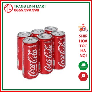 Combo 6 lon nước ngọt có ga Coca Cola 320ml