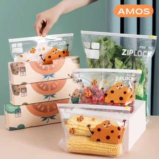 Túi zip đựng thực phẩm kín khí, siêu dai tái sử dụng, Túi khóa zip bảo quản hình rau củ ngộ nghĩnh có nhãn ghi chú