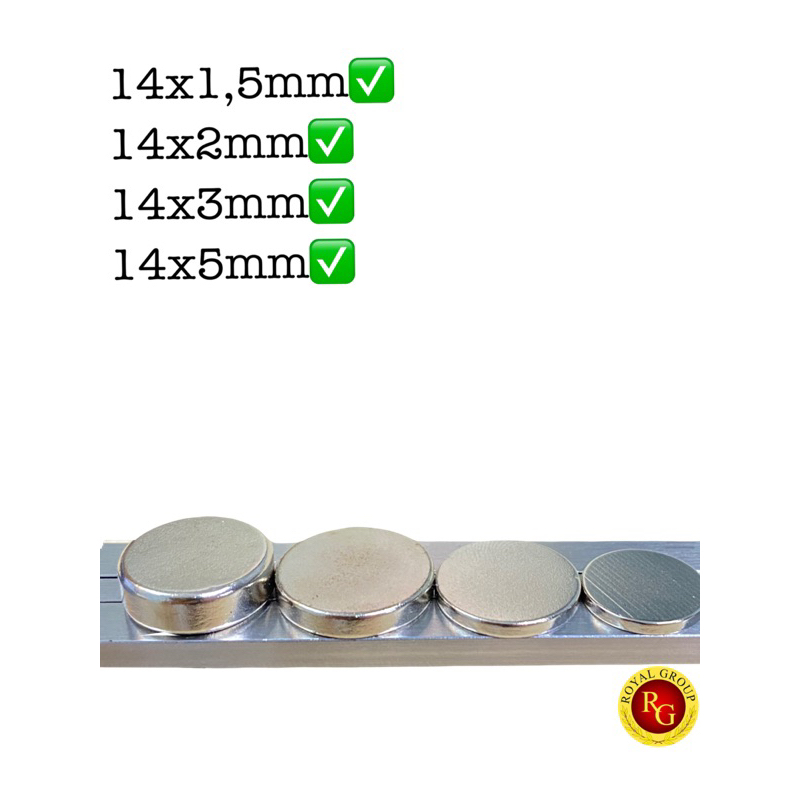 Nam châm trắng đường kính 14mm x 1,5mm -2mm -3mm -5mm