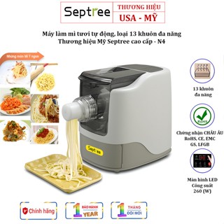 Máy Làm Mì Tươi Tự Động Septree N4, Loại 13 Khuôn Đa Năng Thương Hiệu Mỹ Cao Cấp, Công Suất 260W - BẢO HÀNH 1 NĂM