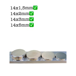 Nam châm đất hiếm 14x1mm, 14x1.5mm, 14x2mm, 14x3mm, 14x5mm