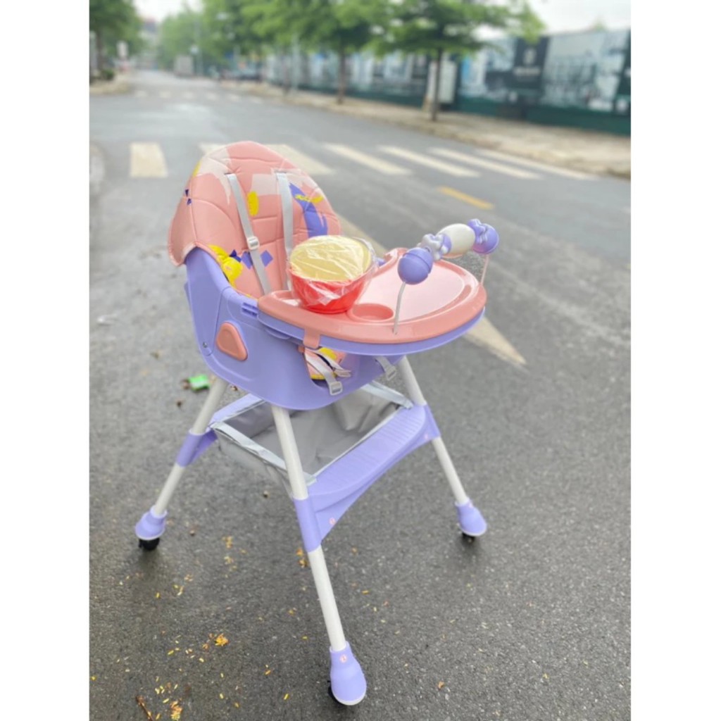 Ghế ăn dặm cho bé Babychic Ghế ăn dặm đa năng gấp gọn có bánh xe cho bé Y