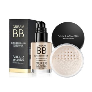 Combo trang điểm makeup kem nền che khuyết điểm và phấn phủ kiềm dầu lameila GOLMON