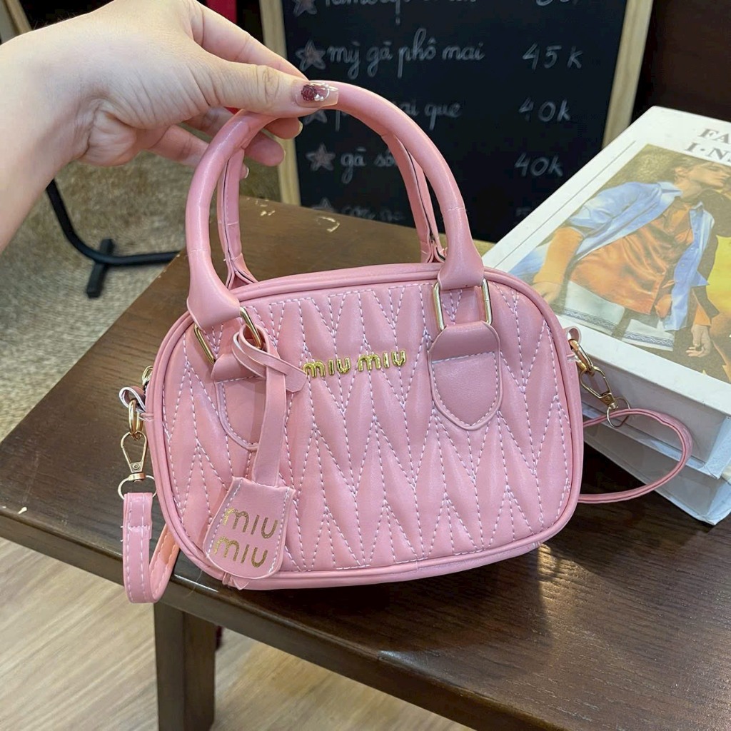 Túi xách nữ,deo chéo cầm tay M.i.u m.i.u da mềm size 20 LG78