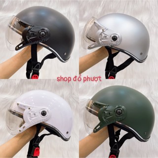 Mũ Bảo Hiểm 1/2, Nón Bảo Hiểm Nửa Đầu Có Kính UV Chống Tia UV Thời Trang