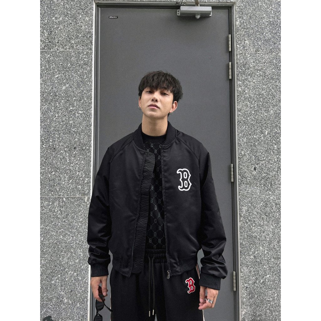 Áo khoác gió bomber varsity jacket form boxy The Bad God Basic Gray