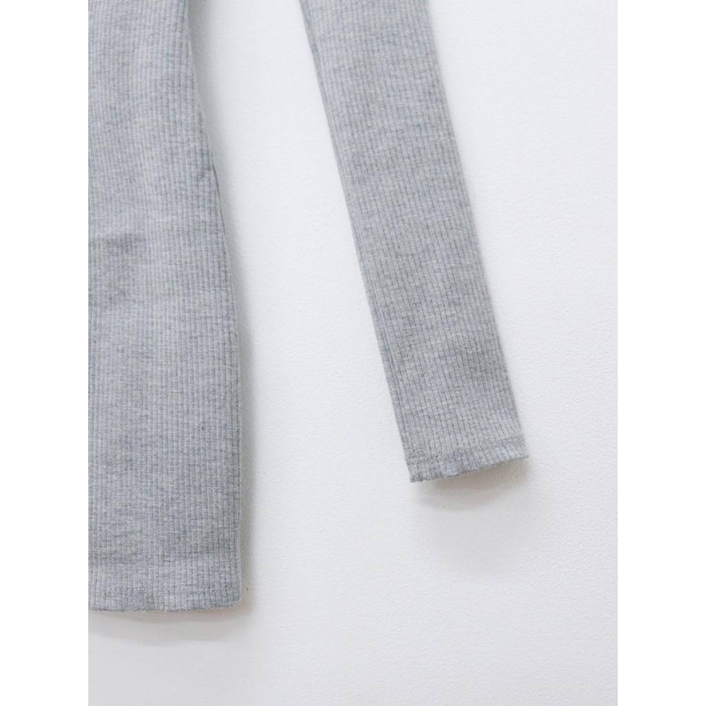 C3613 - Romper thun gân cổ tròn tay dài trơn