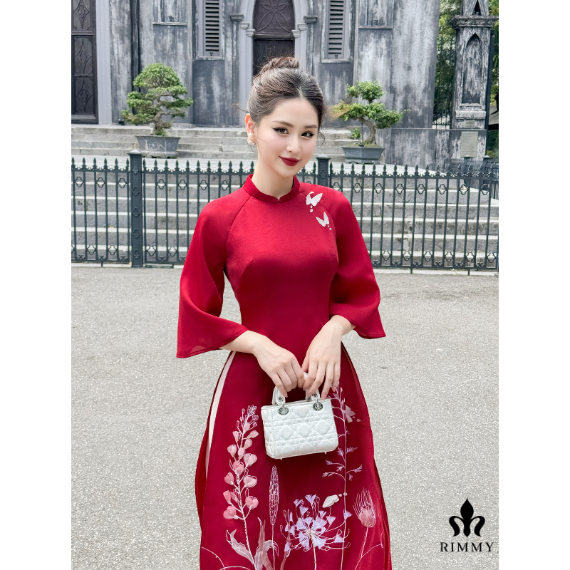 Set áo dài Thanh Uyên truyền thống, nổi bật, yêu kiều [Kèm quần lụa] Design by Rimmy