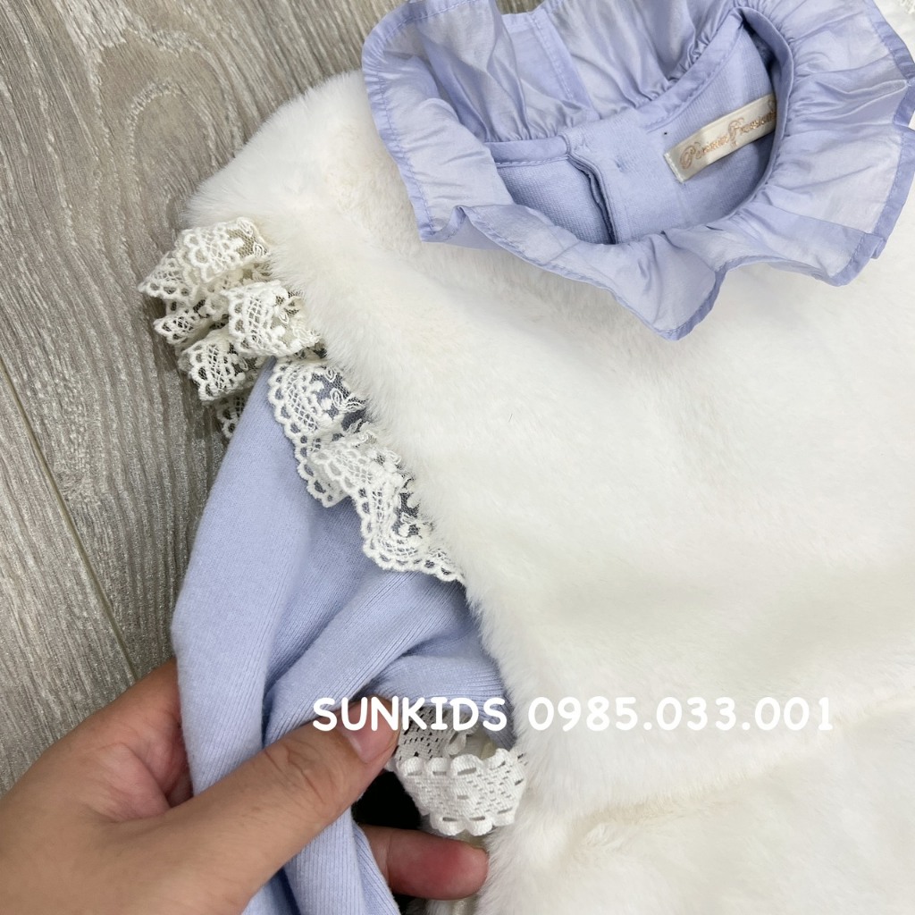 Set váy bé gái Peri mit kèm gile lông rời