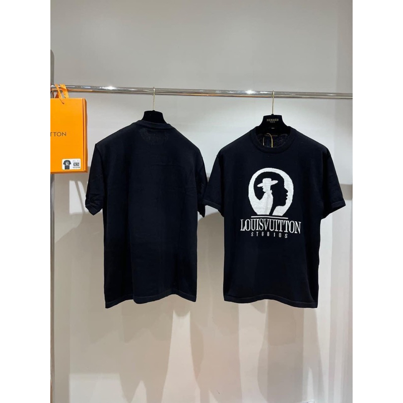 Áo len cộc tay - Louis Vuitton - LV Studios knit dệt kim black SS23