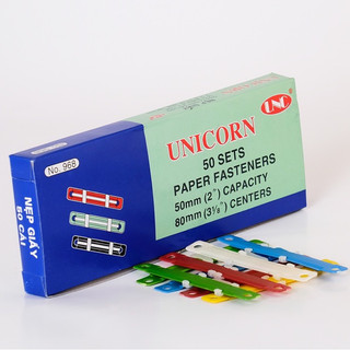 Hộp 50 cái nẹp giấy acco nhựa unicord unc