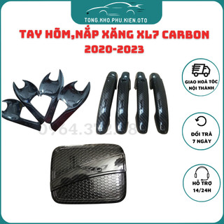Ốp Tay nắm, Hõm Cửa, Nắp xăng cacbon Xe Suzuki XL7 2020- 2021-2022-2023-2024 Mẫu Carbon hàng đẹp