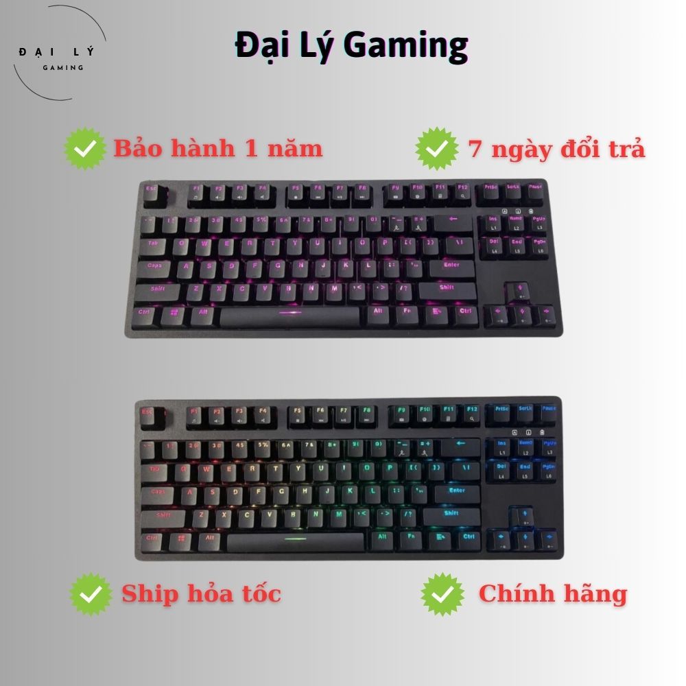 Bàn phím Aukey KMG14 - Blue Switch - Black - Phím ABS -Bảo Hành 12 Tháng