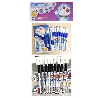  Sét 10 Bút Mực Gel Doraemon 2 Màu Tím Xanh 0.5 mm - B19 