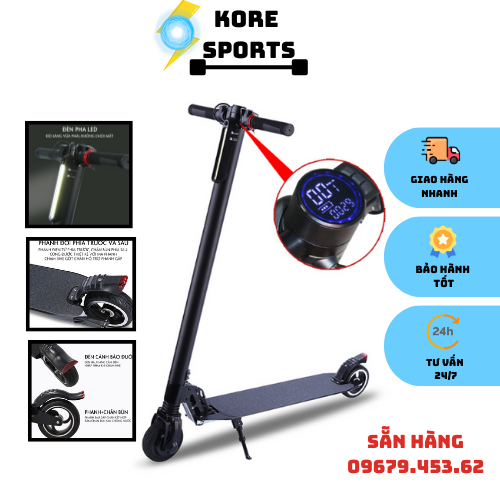 Xe Scooter người lớn NAGASHIMA nhập khẩu Nhật Bản tăng tốc từ 1 - 30km/h đèn led sáng quắc tiện lợi - gấp gọn