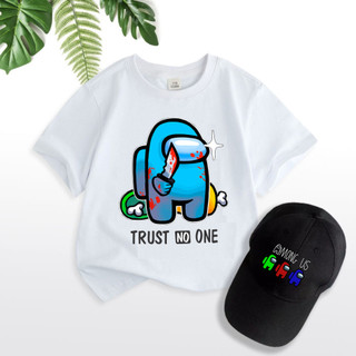 Áo Thun Among Us [ TẶNG 1 Nón AMONG US ] 100% Cotton 2 Màu Đen Trắng Hình In 3D Đủ Size Cho Bé
