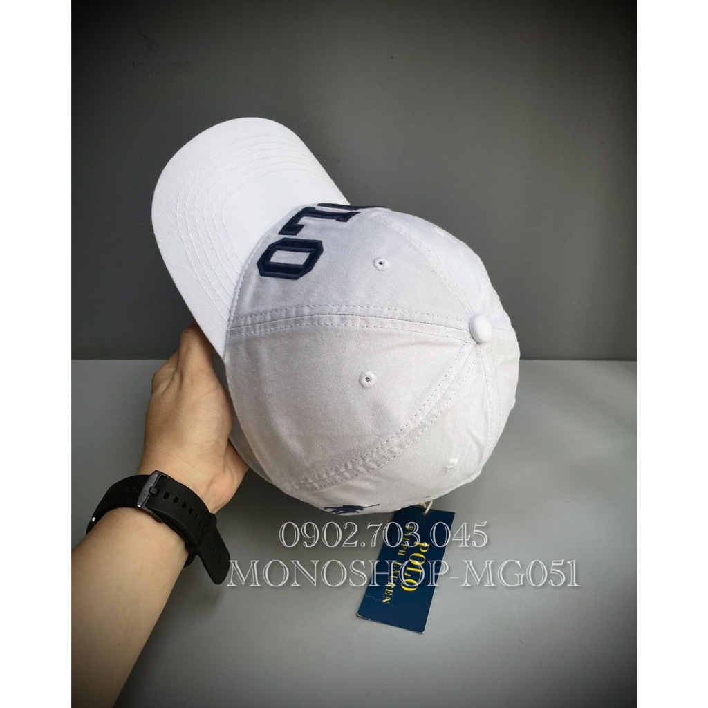 Nón kết Mũ lưỡi trai polo thể thao nam nữ màu trắng MG051TRANG