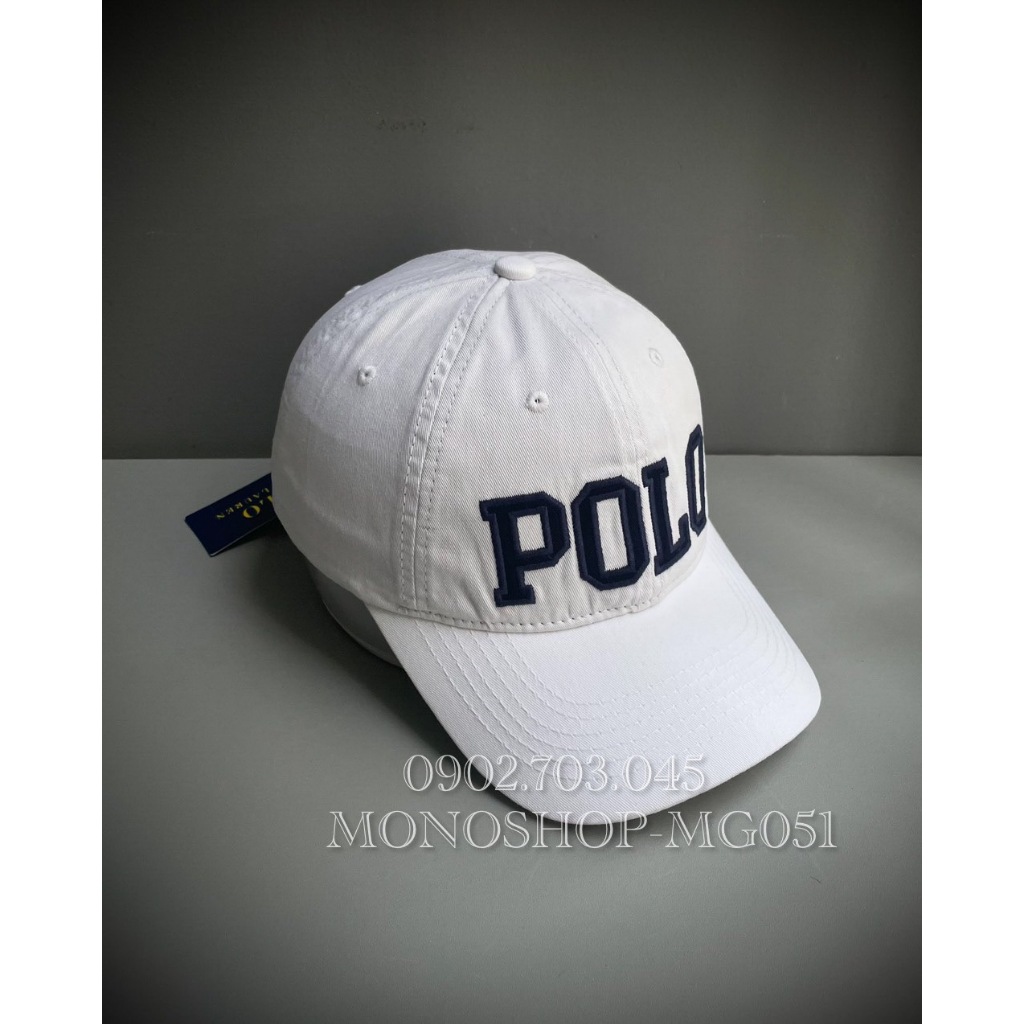 Nón kết Mũ lưỡi trai polo thể thao nam nữ màu trắng MG051TRANG